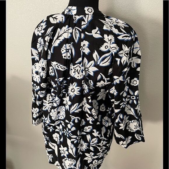 NWT Zara Linen Blend Floral Print Blouse - Picture 9 of 10